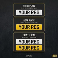 Chart showing the options: front plate, rear plate, or front and rear together
