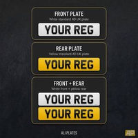 Chart showing the options: front plate, rear plate, or front and rear together